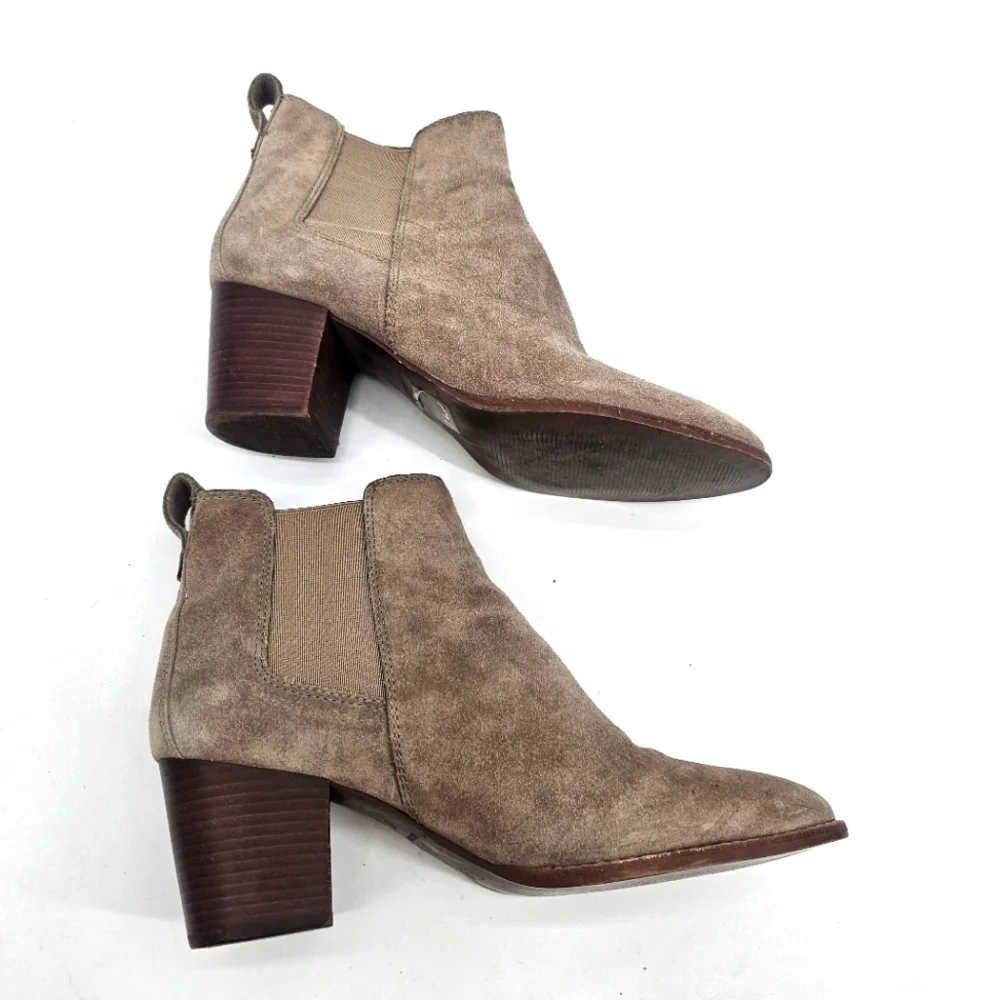Madewell Taupe Leather Regan Boot in Suede Women's Size 9